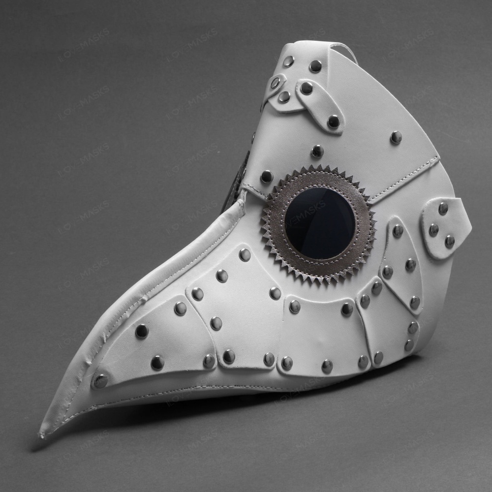 Steampunk Plague Doctor Mask Masquerade - White